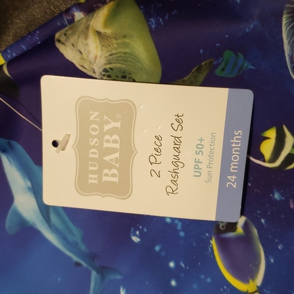 Hudson Baby 2-piece Rashguard Tropical Fish Swim Set - Picture 3 of 5